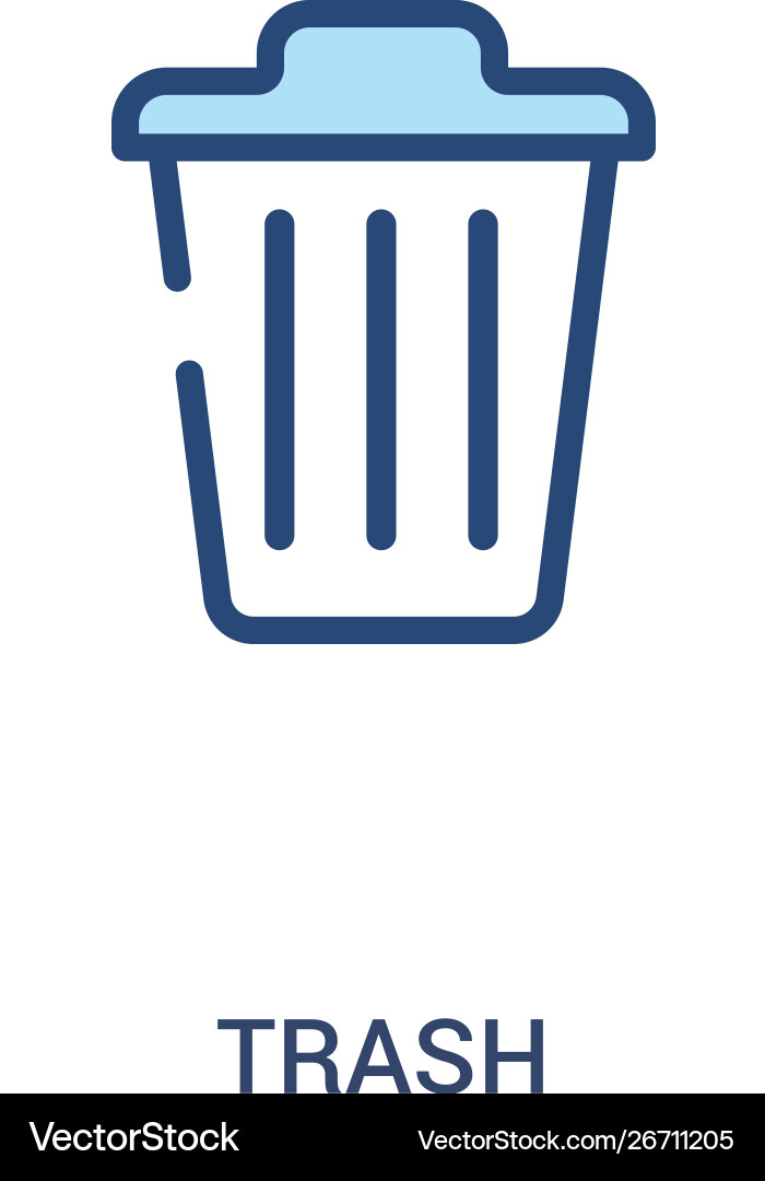 Trash concept 2 colored icon simple line element Trash concept 2 colored icon simple line element vector image