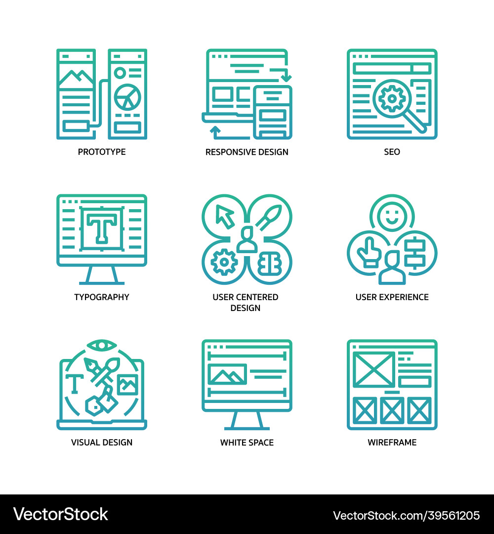 UI Icon Set - Digital Interface vector image