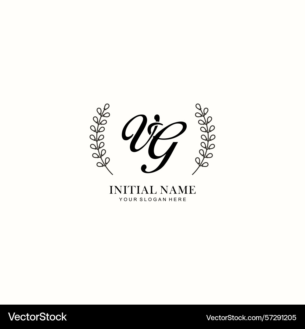Vg initial logo templates with botanical elements Vector Image