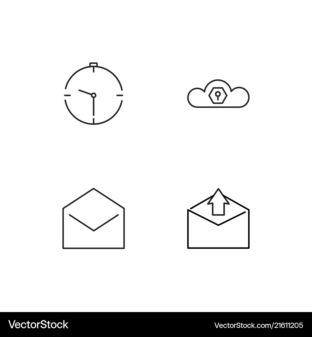 Web linear icons set simple outline vector image