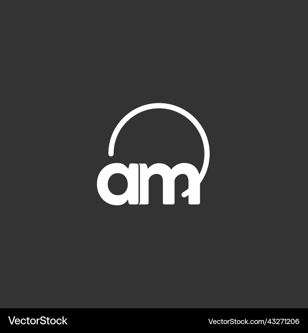Am initial logo with rounded circle Vector Image