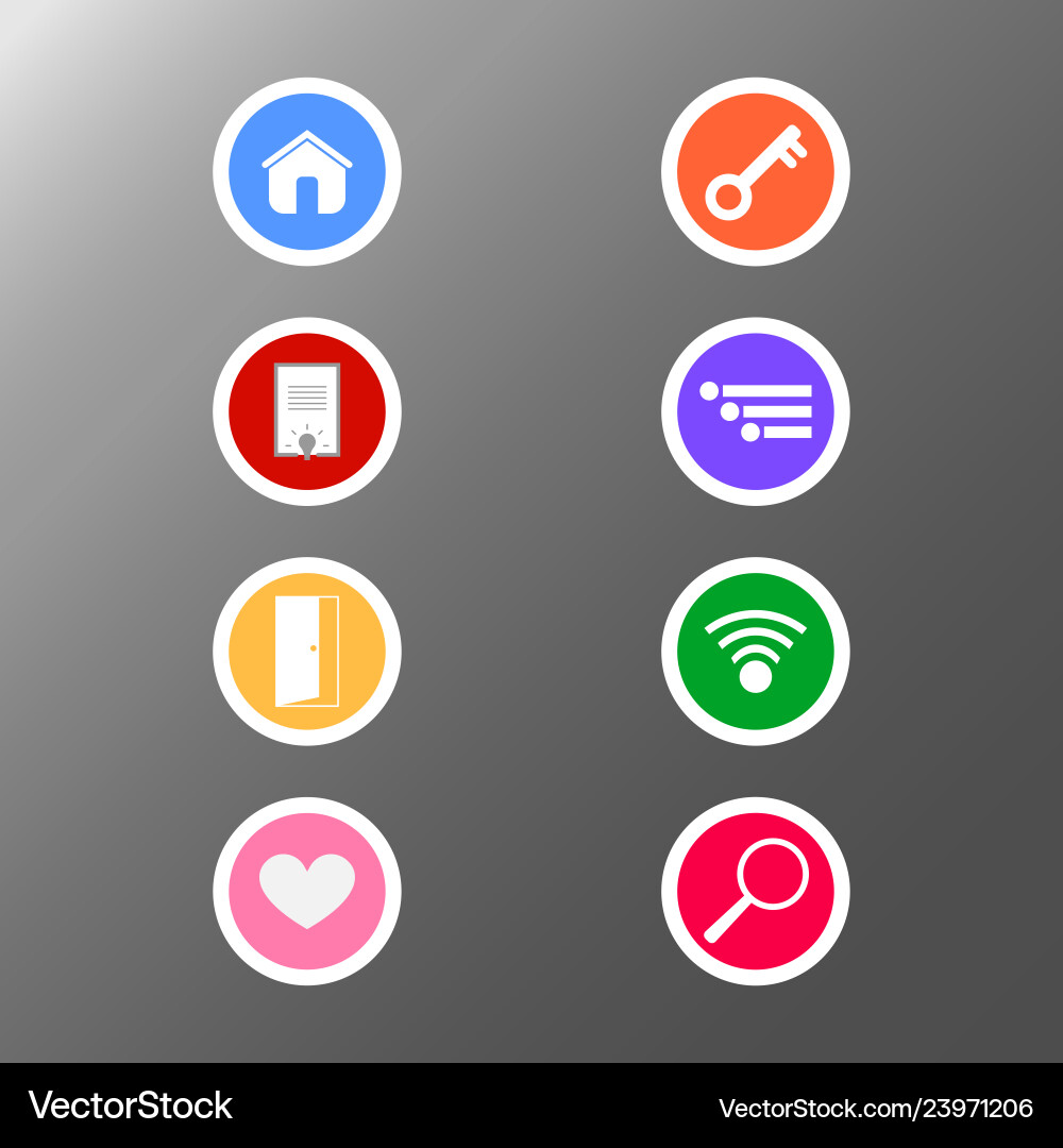 Application icon button set graphic design vector image