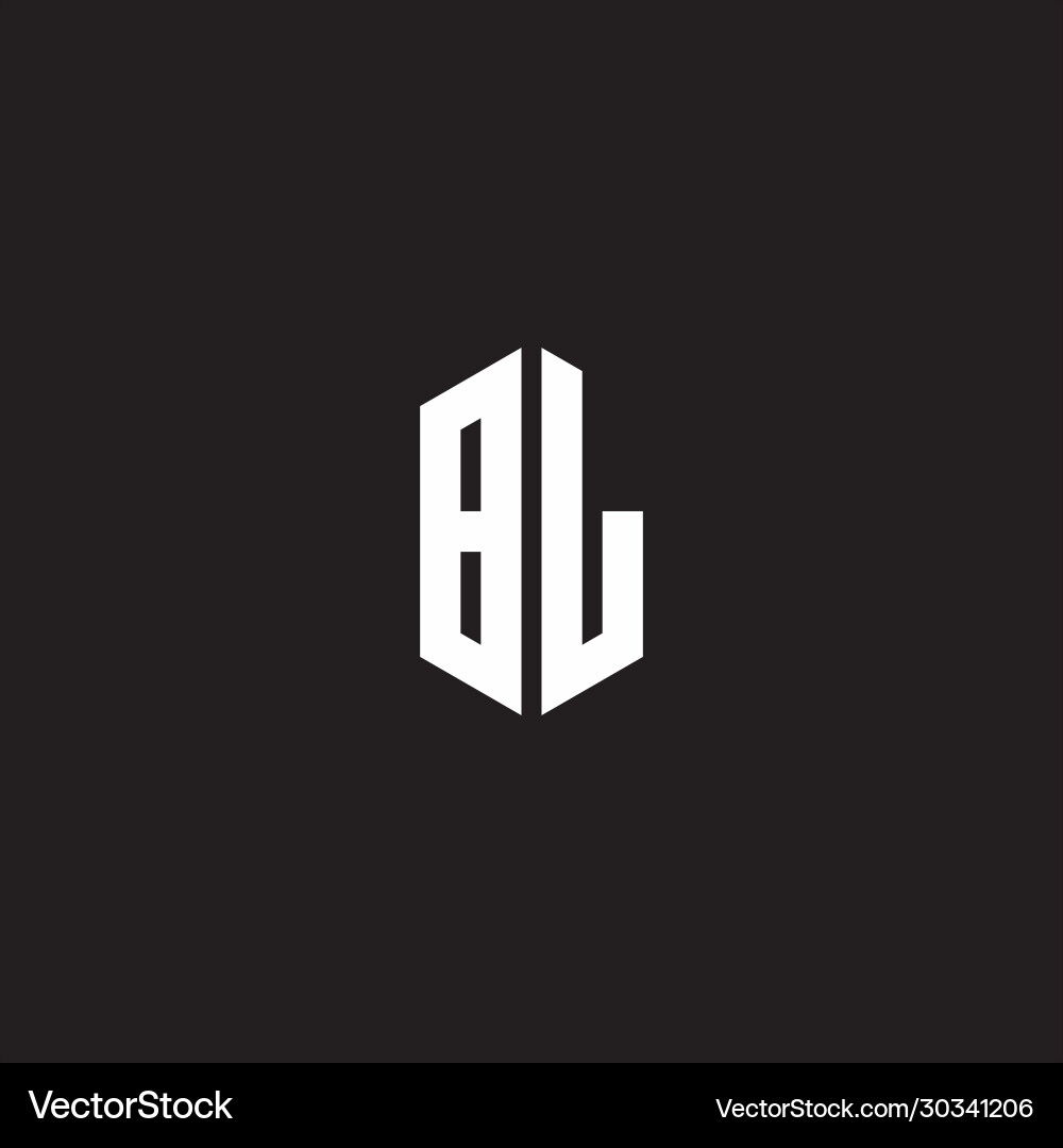 Bl logo monogram with hexagon shape style design vector image