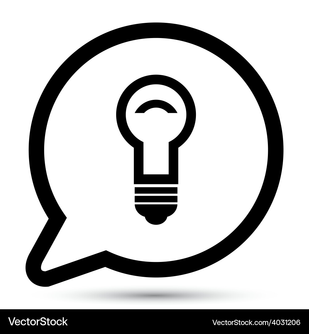 Bubble with lamp icon Vector Image