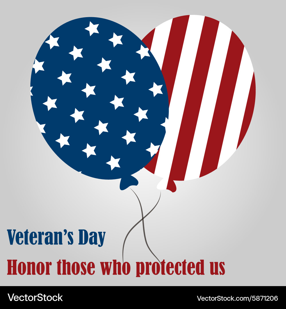 Colored background with text for veterans day vector image