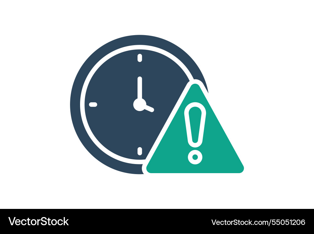 Delay icon solid style clock Delay icon solid style clock vector image