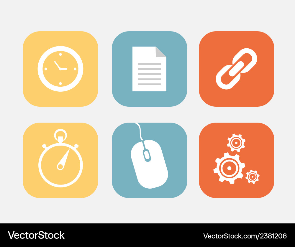 Flat Clock Icons Set vector image