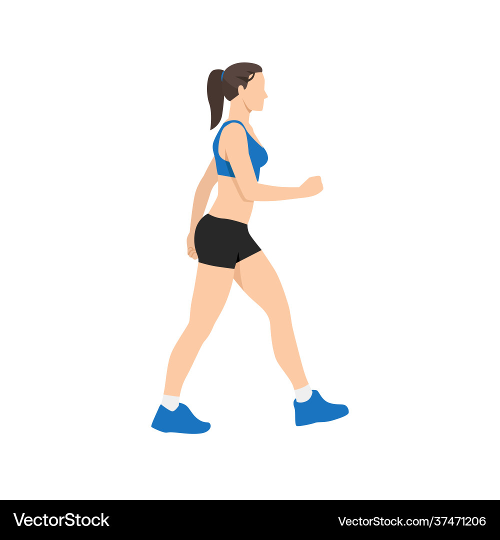 Frau die Cardio-Wanderübung macht Frau die Cardio-Wanderübung macht vektorbild