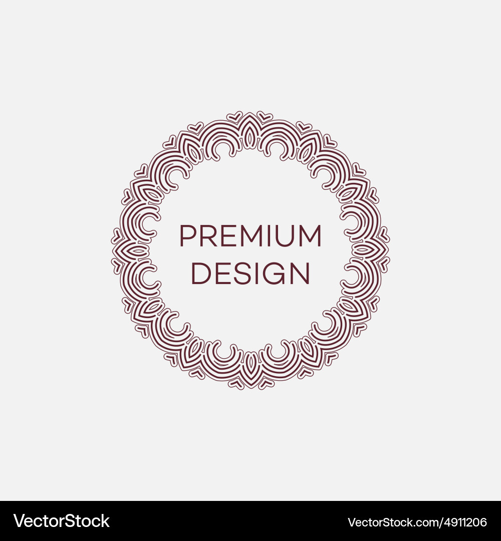 Geometric frame in mono line style Vector Image