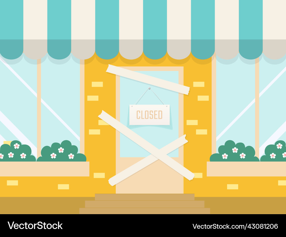 Geschlossener Shop oder Restaurant Cartoon gesperrter Shop Geschlossener Shop oder Restaurant Cartoon gesperrter Shop vektorbild