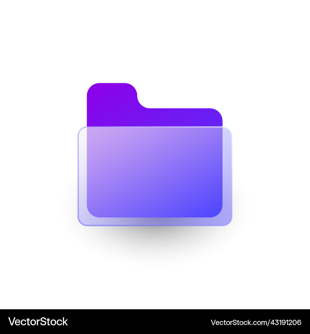 Gradient glass morphism folder icon design Vector Image