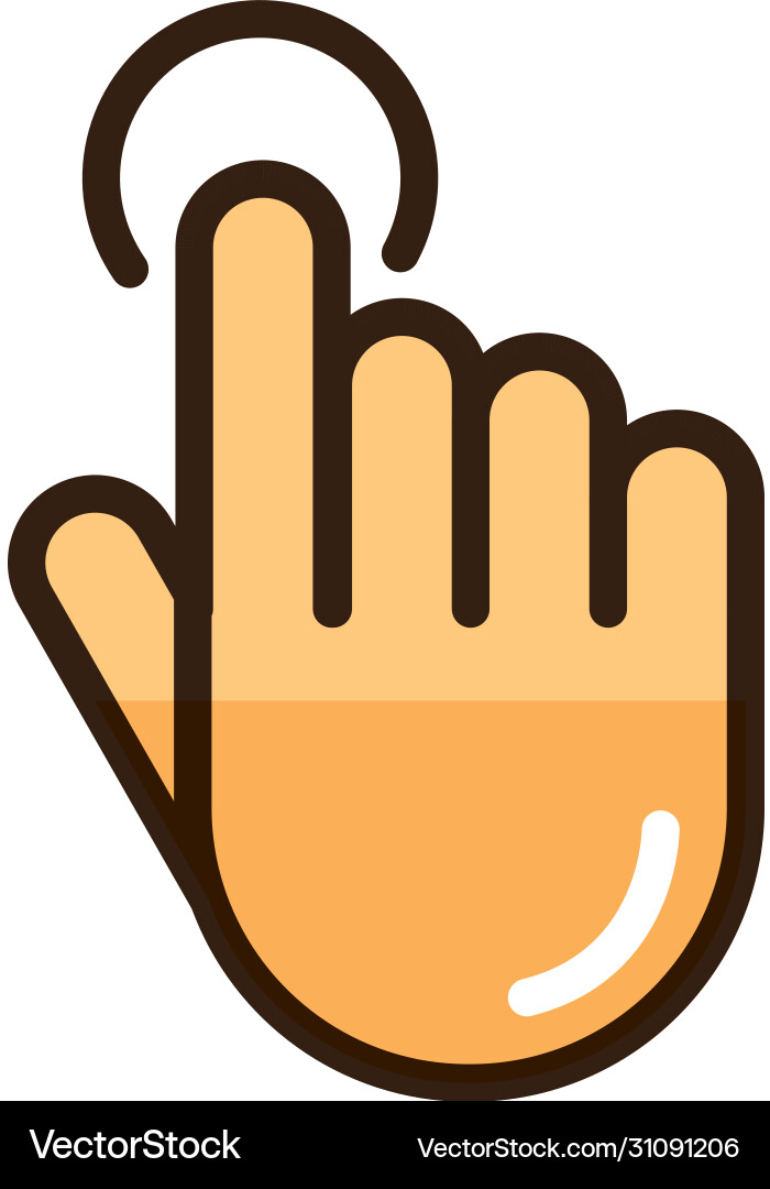 Hand touching button internet web technology Vector Image