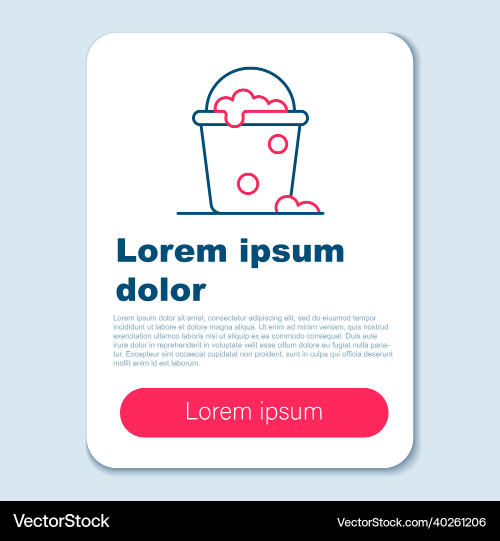 Line bucket with foam and bubbles icon isolated Line bucket with foam and bubbles icon isolated vector image