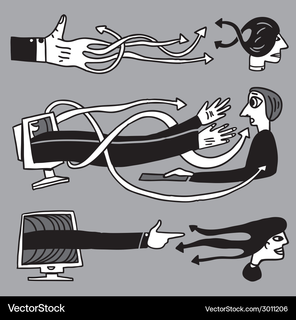 Man and computer vector image