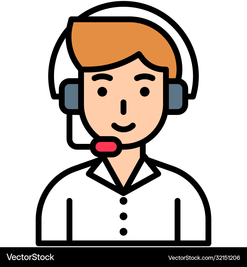 Man operator telecommuting or remote work icon vector image