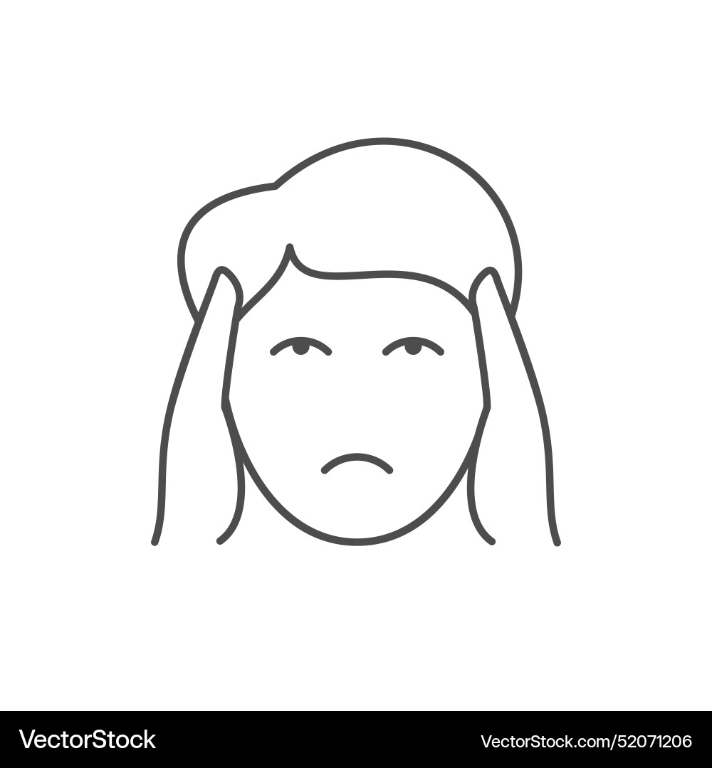 Man with headache line icon Man with headache line icon vector image