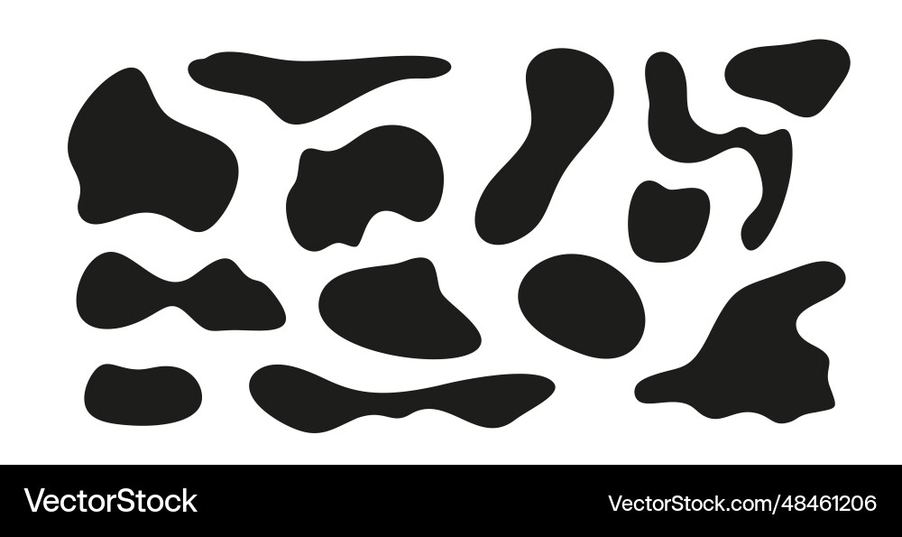Modern liquid irregular black blobs shape organic vector image