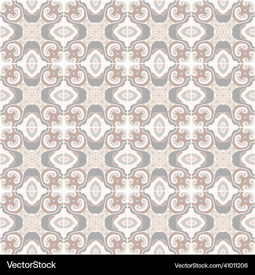 Patchwork seamless pattern tiles azulejos Vector Image