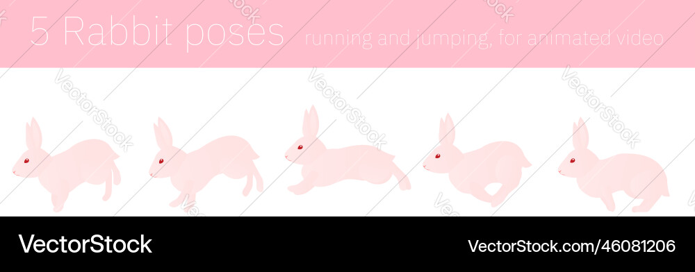 Rabbit movements for animation running Rabbit movements for animation running Vector Image