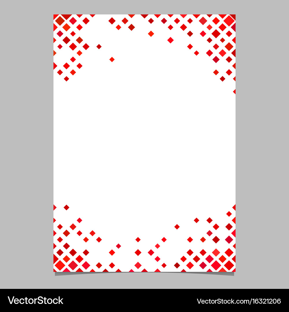 Red diagonal square pattern page template vector image