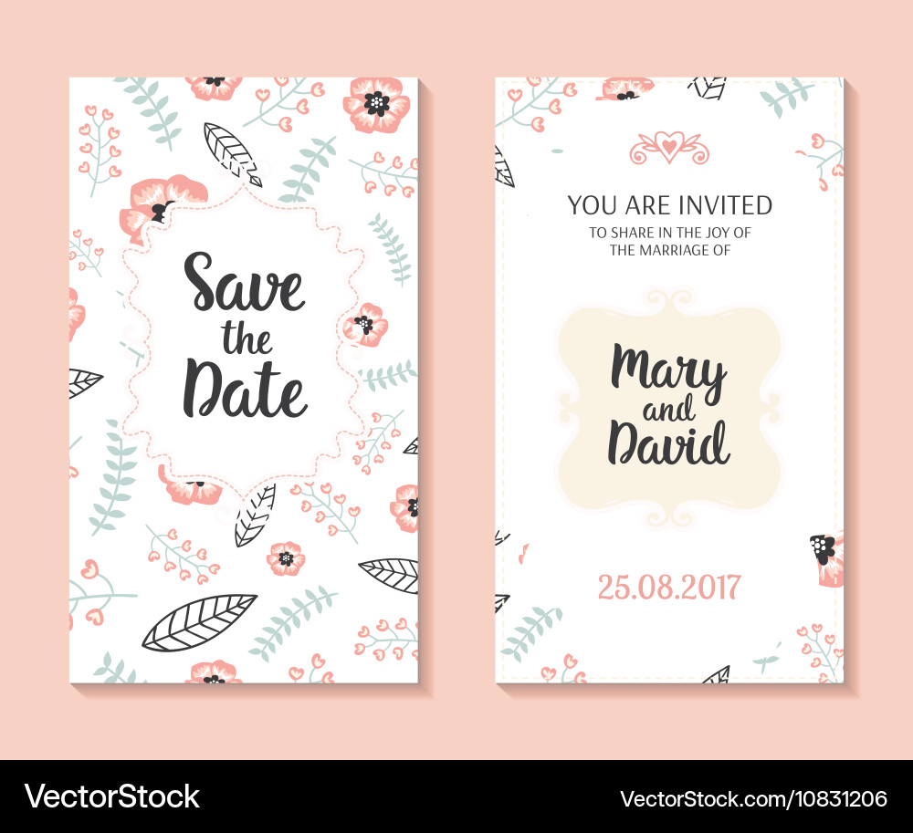 Romantic cards template Vector Image