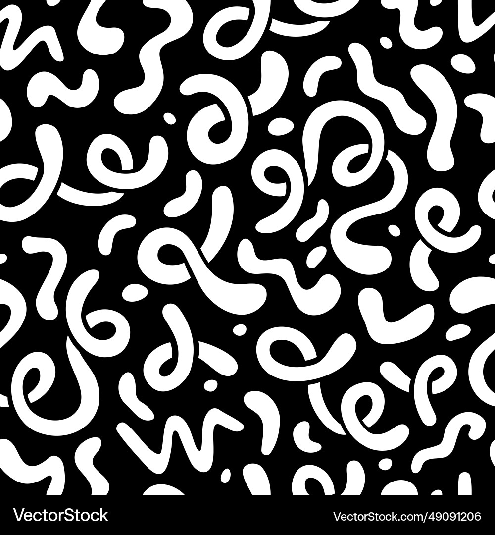 Seamless pattern with abstract white squiggles Seamless pattern with abstract white squiggles vector image