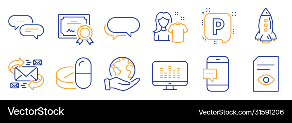 Set business icons such as view document Set business icons such as view document Vector Image