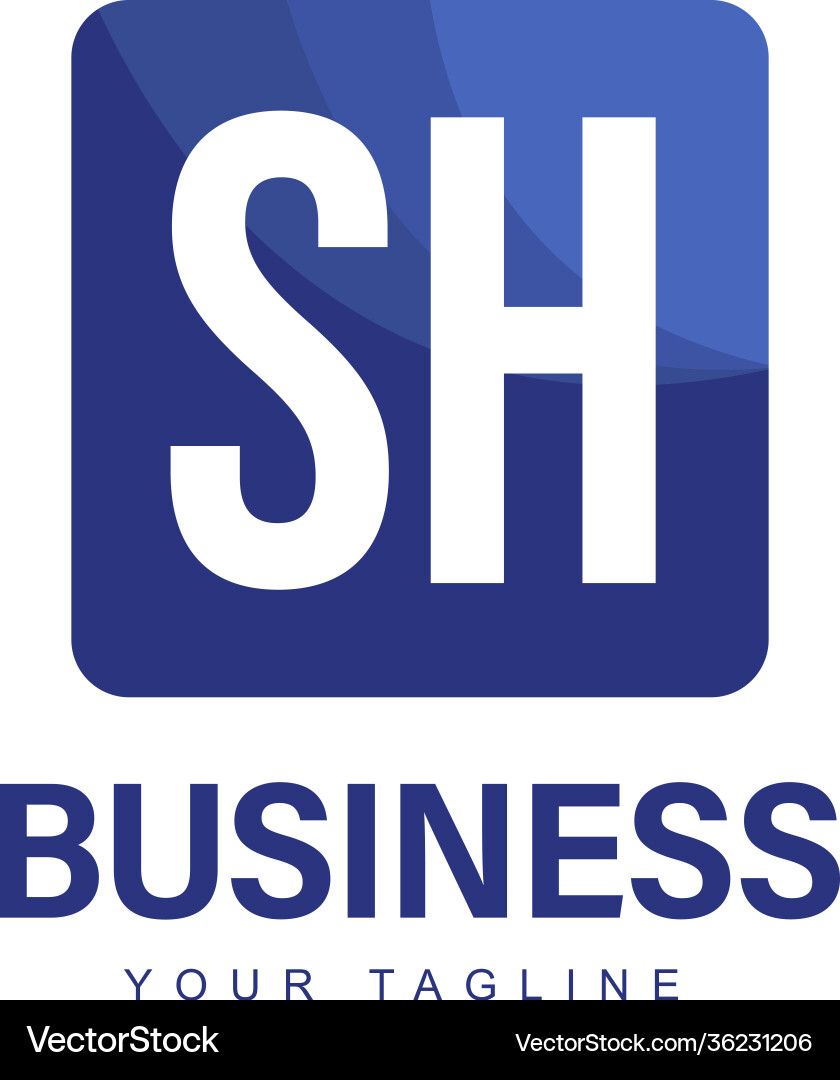 Sh initial a logo design with abstract style vector image