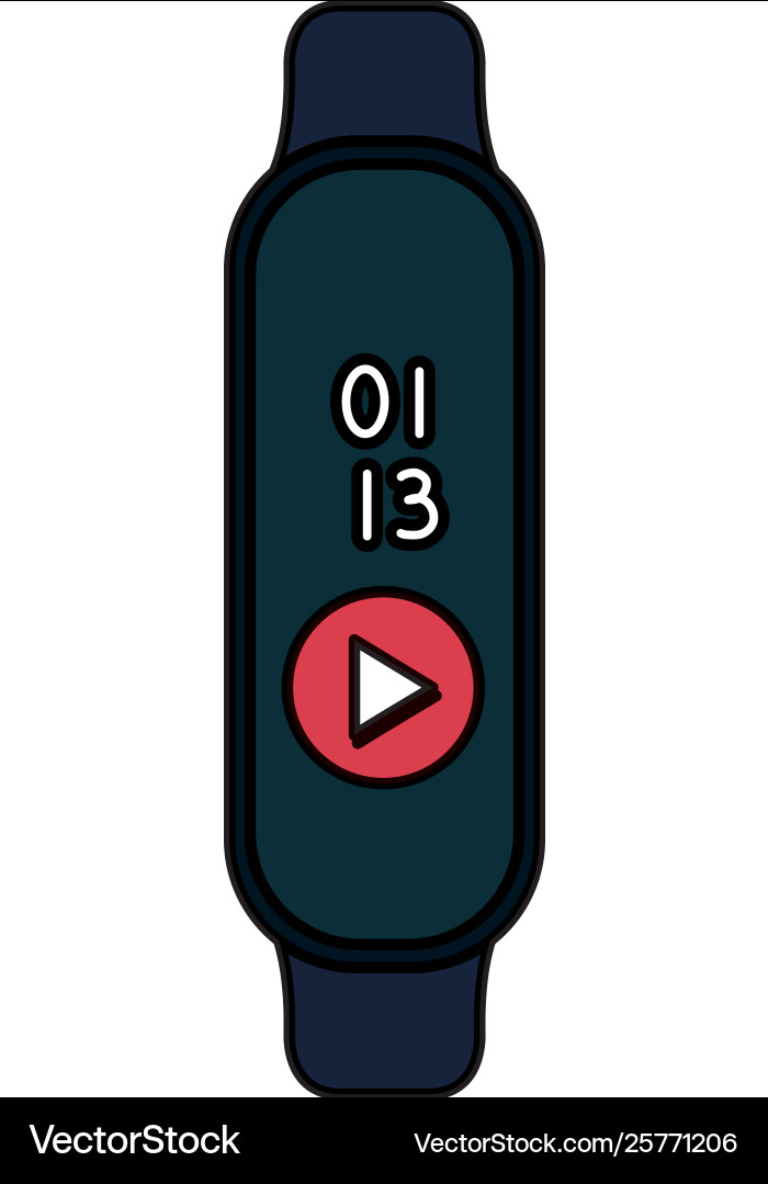 Smartwatch with media player button Smartwatch with media player button vector image