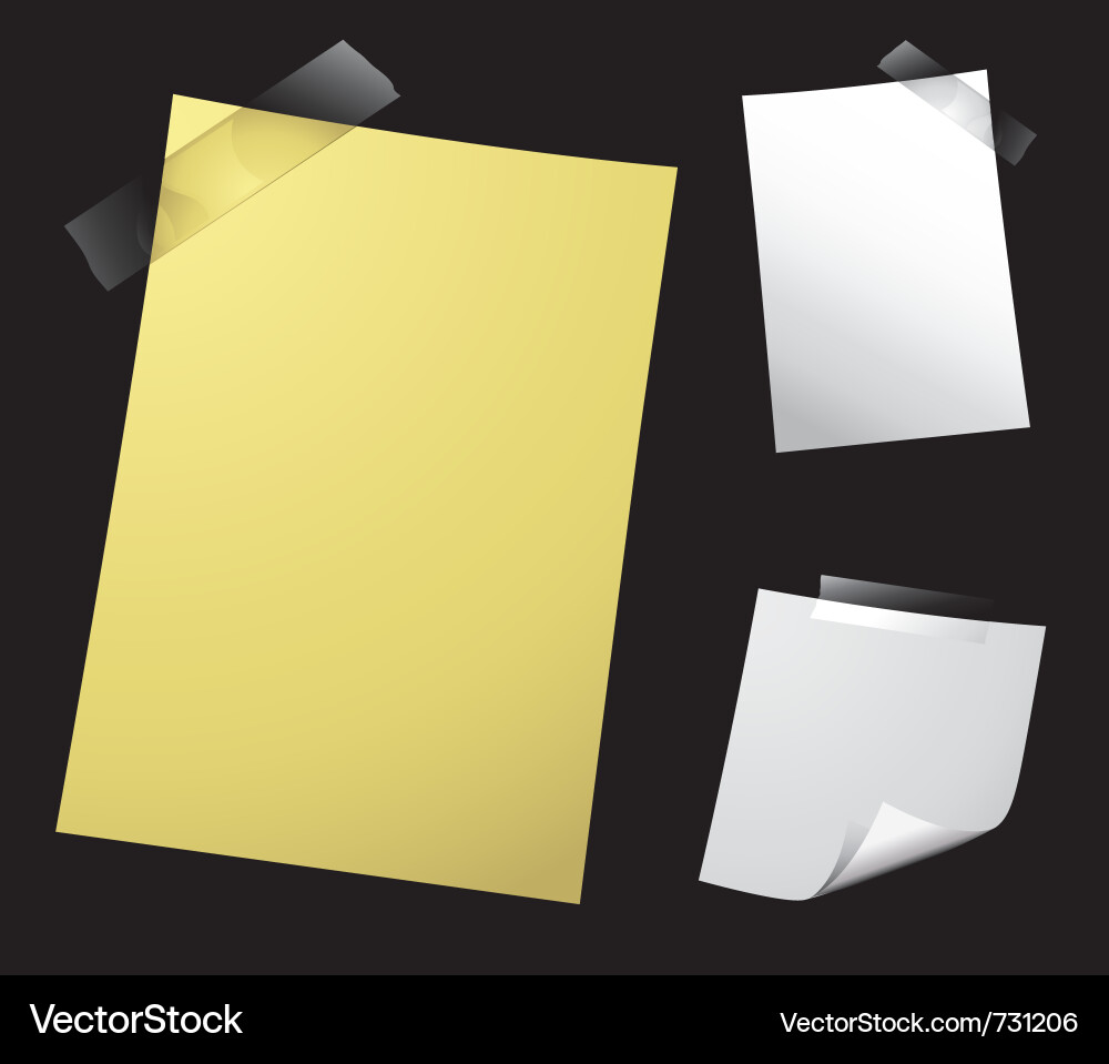 Sticky Notes and Paper Vector Image