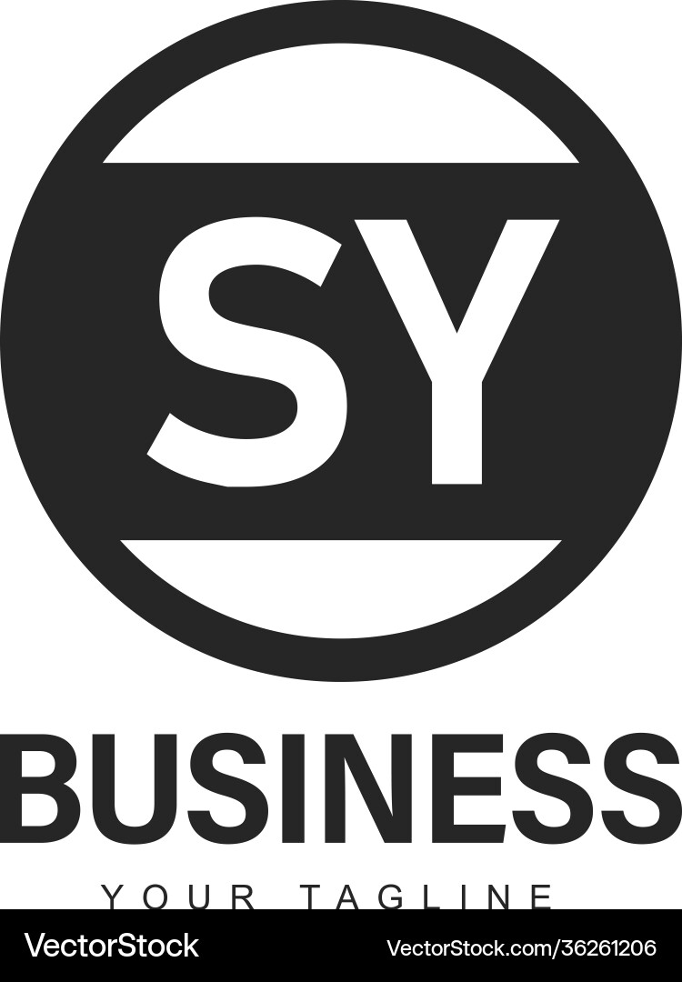 Sy initial a logo design with abstract style Sy initial a logo design with abstract style Vector Image