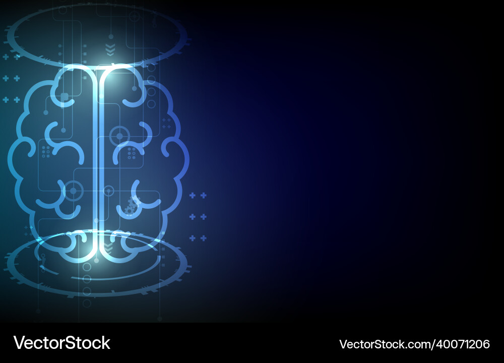 Technology brain computer system background Technology brain computer system background vector image