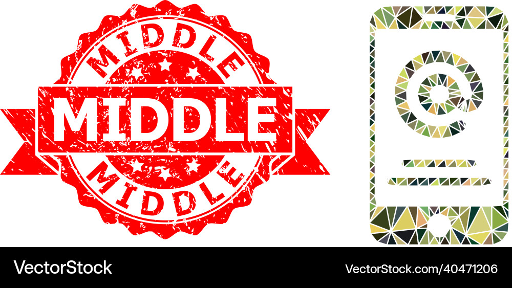 Textured middle seal and smartphone address info Textured middle seal and smartphone address info vector image