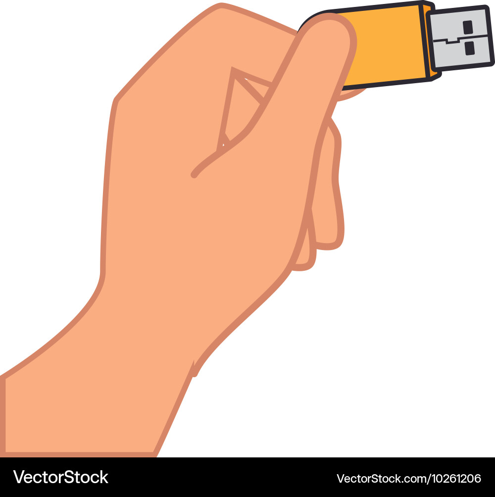 Usb disk device data hand Vector Image