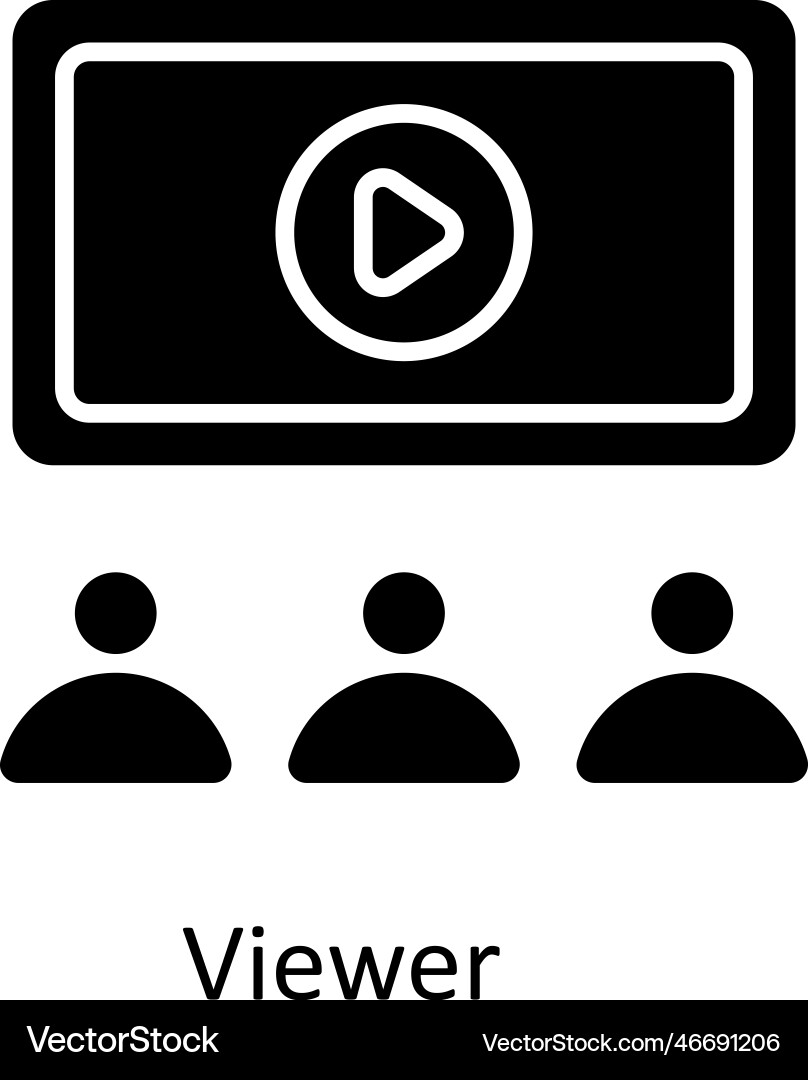 Viewer solid icons simple stock Vector Image