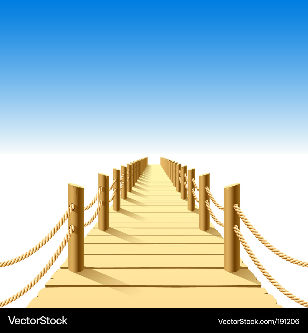 Wooden Jetty on the Coast vector image