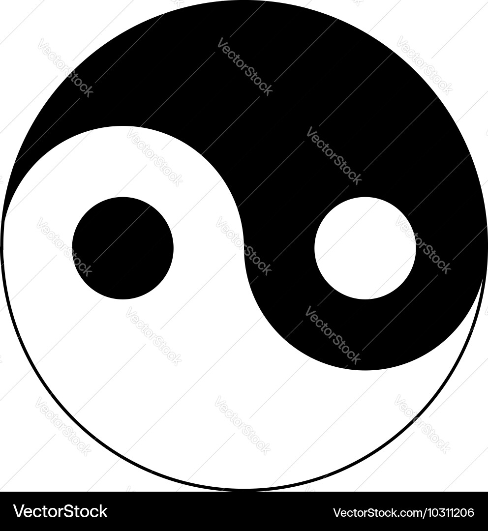 Ying yang icon in simple style vector image