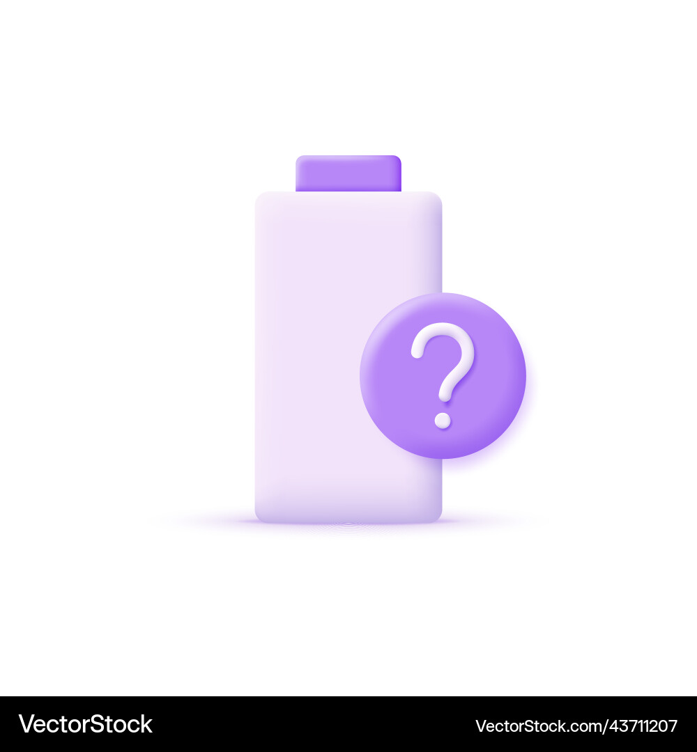 3d Batterie-Symbol und Fragezeichen 3d Batterie-Symbol und Fragezeichen vektorbild