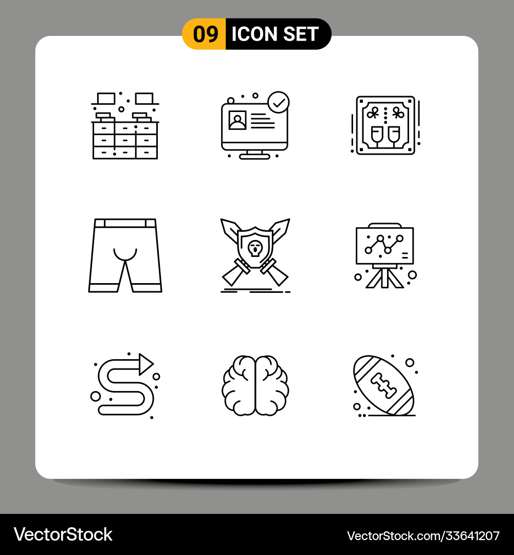 9 universal outlines set for web and mobile Vector Image