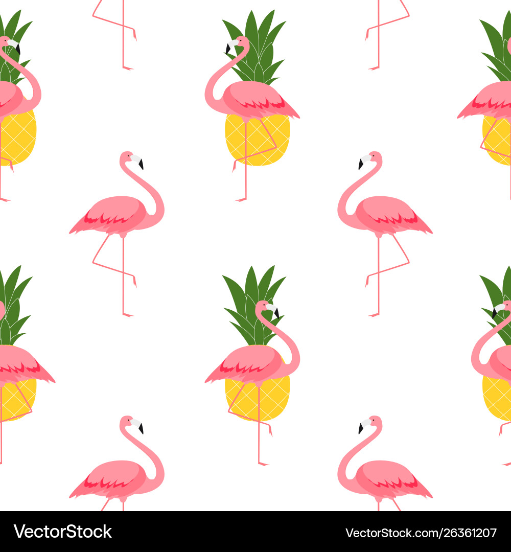 Bunte rosa Flamingo und Ananas nahtlos Bunte rosa Flamingo und Ananas nahtlos vektorbild
