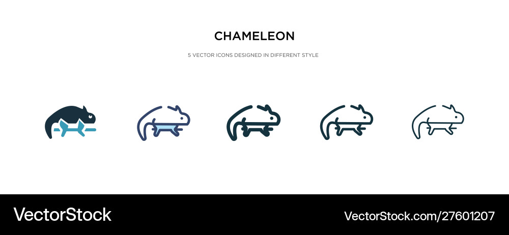 Chameleon icon in different style two colored Vector Image