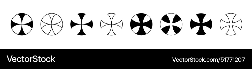 Cross in circle and rounded icon simple Vector Image