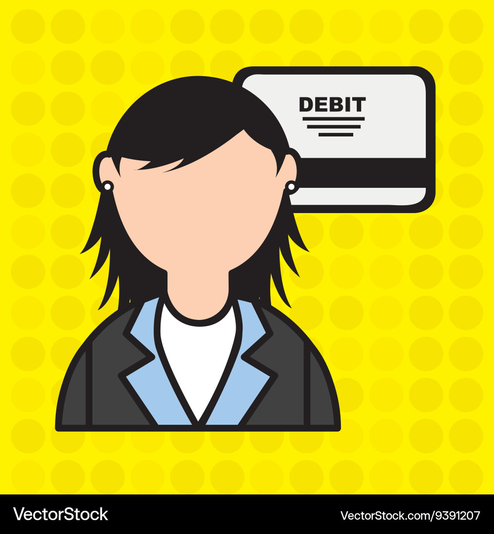 Debit card user design vector image