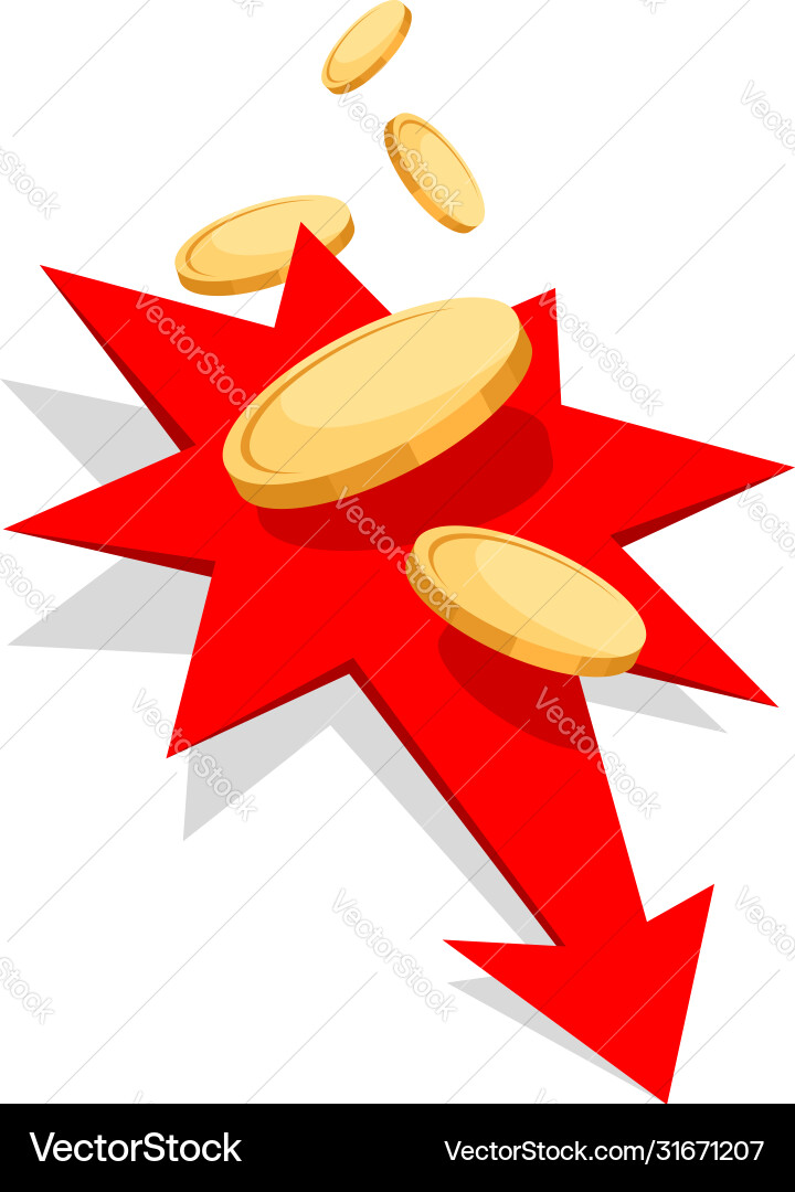 Financial Crisis - Downward Arrow vector image