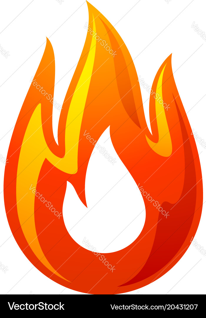 Fire flame 3d red icon Vector Image