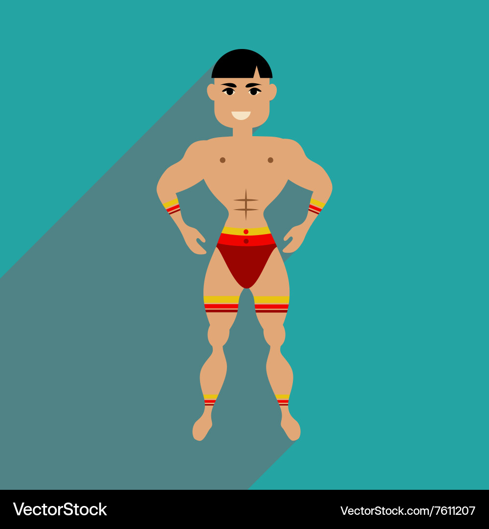 Flat web icon with long shadow dancer man Vector Image