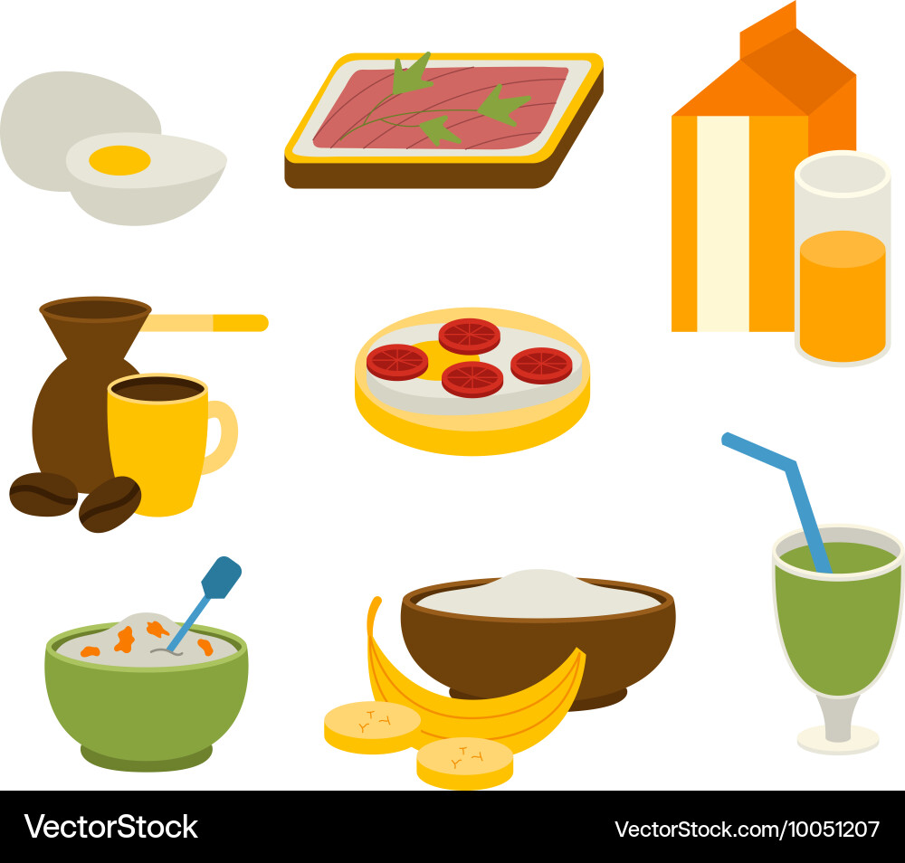 Healthy breakfast Royalty Free Vector Image - VectorStock