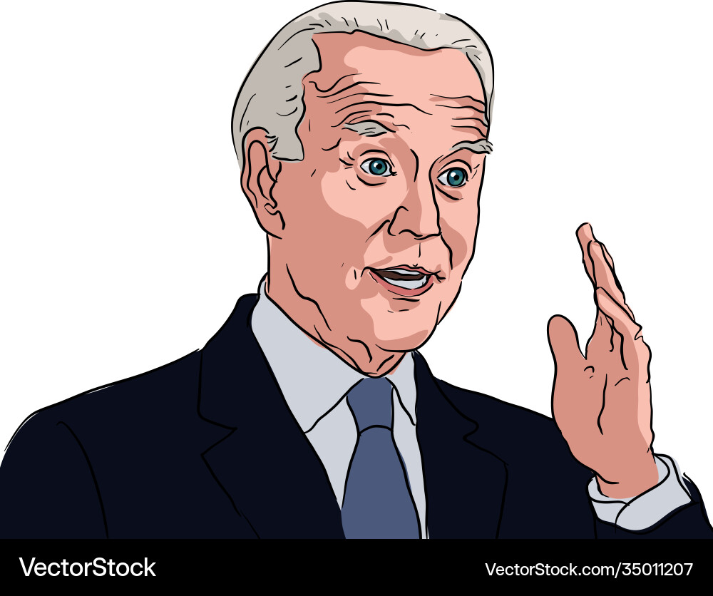 Joe Biden Speech Portrait vector image