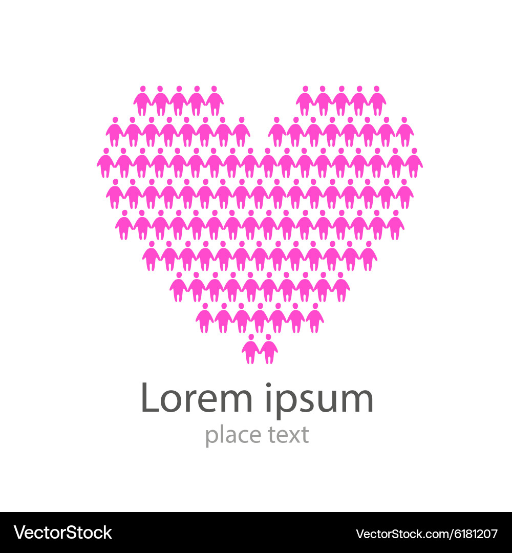 Logo people with heard Vector Image