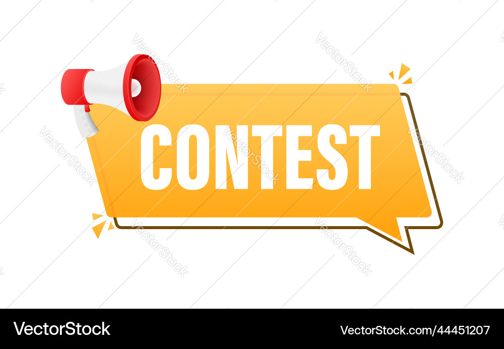 Megaphone with contest speech bubble stock vector image
